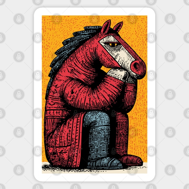 Melancholic Horse Sitting Alone Emotional Art Sticker by TuncGK